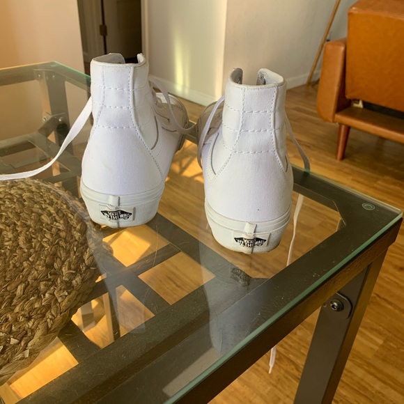 White canvas high top Vans. Worn once! - Picture 4 of 4